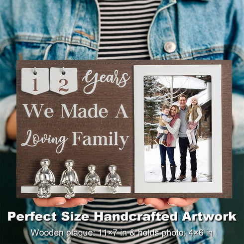 10 Year Tin Anniversary Personalized Anniversary for Couples Aluminum Family Tree Decor Picture Frame Keepsake